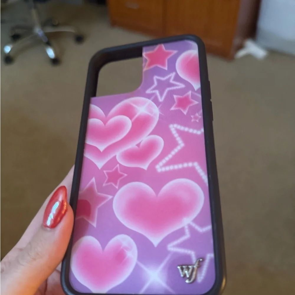 Wildflower Pink Heart Pattern iPhone 12 Pro Case